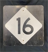Highway 16 Metal Road Sign