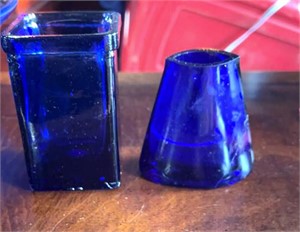 2 cobalt vases