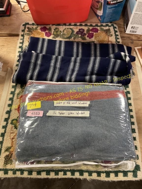 Accent rug,vintage wool blanket and blanket