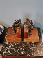 Vintage Bookends Thinking Man Railroad Spikes