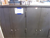 4 DOOR METAL CABINET 58 X 19 X 56" FULL OF