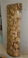 LG. HAND CARVED WOOD PANEL