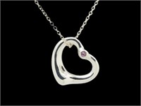 Tiffany & Co. Pink Sapphire Open Heart Necklace