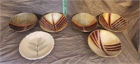 (5) Sivam Signed Bowls, Handmade Clay Dish