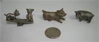 Miniature Pewter Pig Figurines
