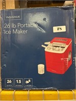 Insignia 26 Lb Portable Ice Maker Red $100 RETAIL