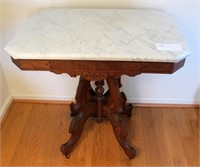 Victorian marble top pedestal stand,