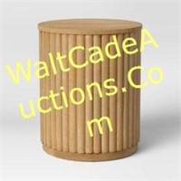 Wood Fluted Drum End Table Natural - Project 62