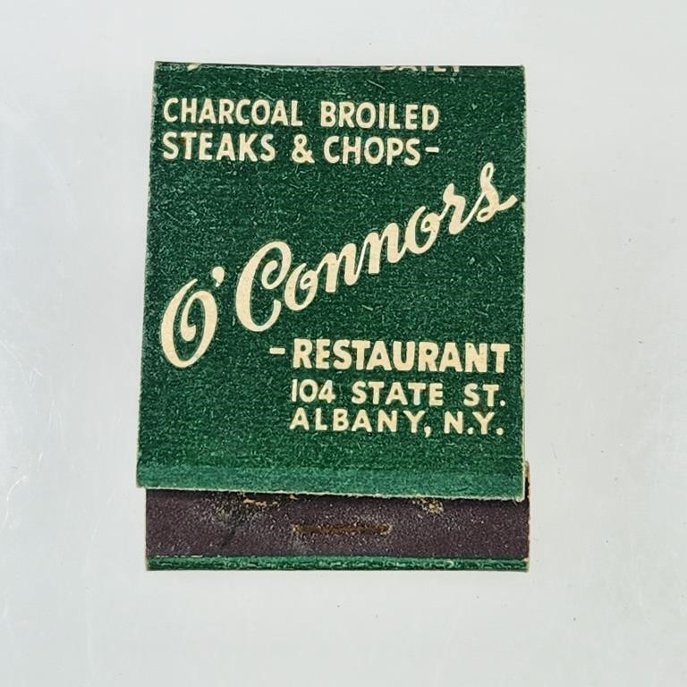 O'CONNORS RESTAURANT ADV. FEATURE MATCHBOOK