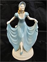 Art Deco Dancing Lady Porcelain Figurine Vase