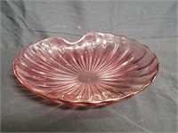 Mid-century modern pink glass bowl