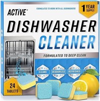 Dishwasher Cleaner And Deodorizer Tablets - 24 Pac