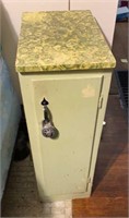 Small green cabinet, approximately 12” wide by