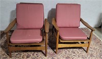 Pair mid century spring chairs