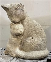 Concrete Cat & Kitten Statue