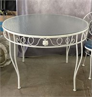 Metal Outdoor Table with Glass Top