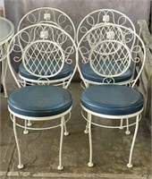 Metal Outdoor Chairs with Upholstered Seats