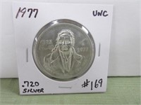 1977 .720 Silver 1 oz Mexicano Cien Pesos – UNC
