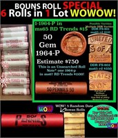 THIS AUCTION ONLY! BU Shotgun Lincoln 1c roll, 196