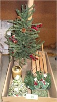 CHRISTMAS DECOR- TREE, WOODEN SLED, CERAMIC TREE>>