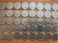 Lot of 40 Canadian Mountie 25 cent Quarters