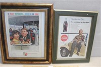 GREAT FRAMED VINTAGE COCA COLA ADVERTISMENTS