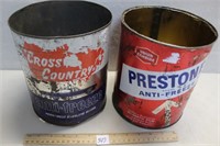 VINTAGE CROSS COUTRY & PRESTON ADVERTISING CANS