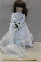 NICE ANTIQUE STYLE PORCELAIN FACE DOLL 21 INCHES