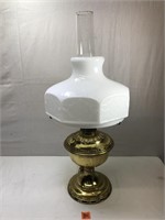 Antique Milk Glass Oil Lamp, Converted to Electric