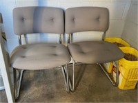 Pair of waiting room padded chairs