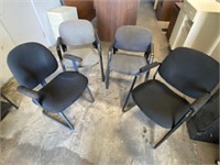 Set of 4 padded office chairs