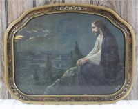 Christ on the Mount of Olives Vintage Framed