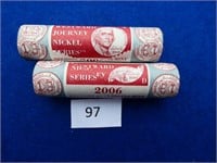 2 Rolls of 2006p & 2006d Nickels