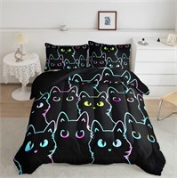 B2976  Axolotl Cat Bedding Comforter Set, Full Siz