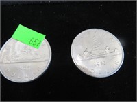 2 - Dollar coins, 1980, 1985