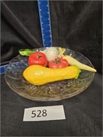 Glass Fruit tray w/ Vegetables