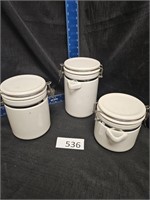 3 Piece white canister set