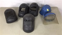 Face shields and hard hat