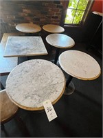 *EACH*MARBLE TOP (5)ROUND/(1)SQUARE 24" TABLES