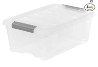 Storage Box, 12.9 Quart, Clear, 4 Count