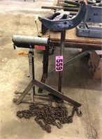 Work stands, log chain, & (2) squares NO SHIPPING