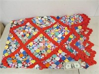 Large Unique Vtg Handmade Quilt Approx 6' x 12'