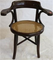 CHILD'S BENTWOOD ARM CHAIR W/ CANED SEAT