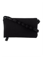 Salvatore Ferragamo Black Jacquard Flap Shldr Bag