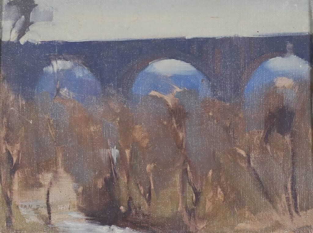 Alan Dunn Oil on Panel Bridge