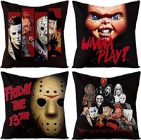 4Pcs Horror Classic Movie Characters Pillow Covers