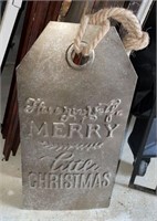 Metal Holiday Gift Tag Sign - Merry Little