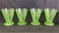 Uranium Glass Footed Cups