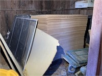 Stack Of 4'x8' Chip Board, Shutters And More