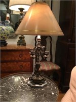 Metal candelabra form table lamp